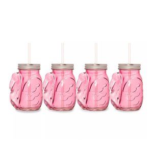 Pink Flamingo Glass Sippers - Set of 4